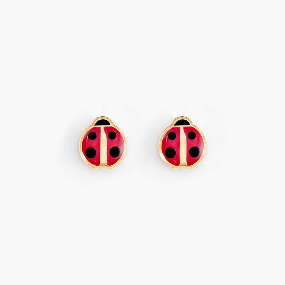 Boucles D'oreilles Puces Helidie Coccinelle Or Jaune - Puces Enfant | Marc Orian