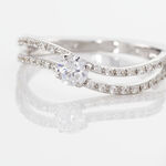 Bague Vrille Double Or Blanc Oxyde De Zirconium - Solitaires Femme | Marc Orian