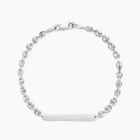 Bracelet Identit&eacute; Carrus Argent Blanc - Gourmettes Femme | Marc Orian