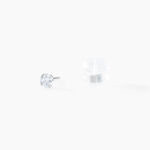 Boucles D'oreilles Puces Eddie Or Blanc Oxyde De Zirconium - Puces Femme | Marc Orian