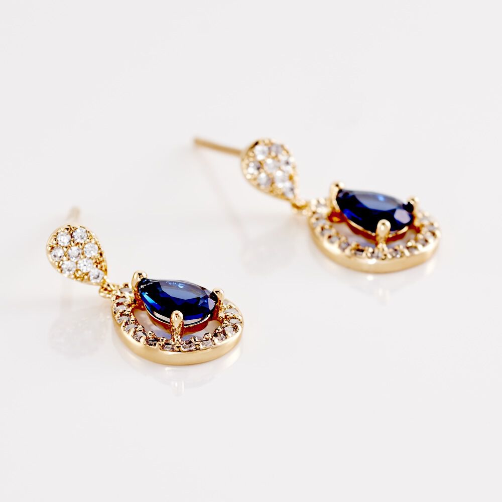 Boucles D'oreilles Pendantes Brigita Plaqué Or Pierre De Synthese - Pendantes Femme | Marc Orian