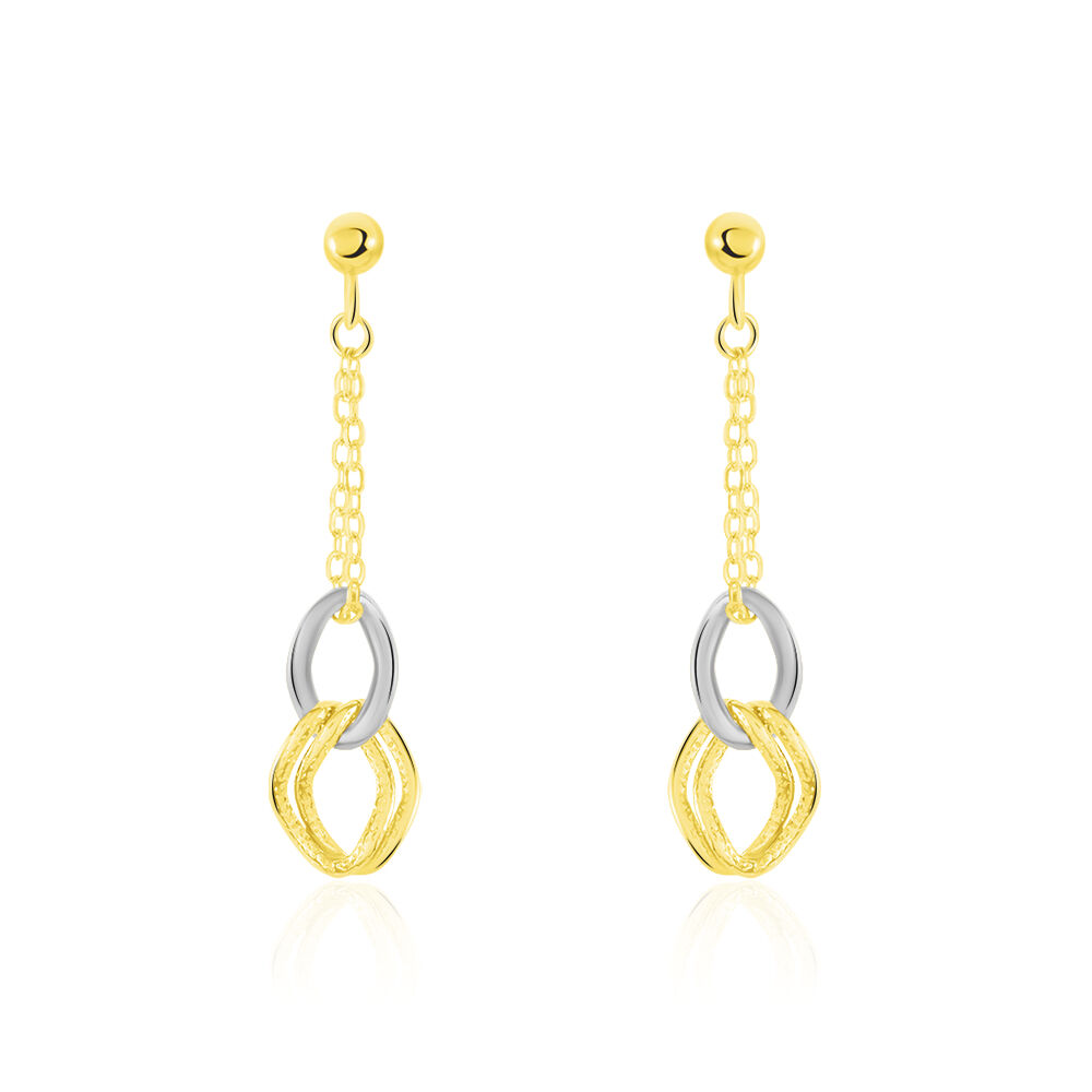 Boucles D'oreilles Pendantes Louisa Or Bicolore - Pendantes Femme | Marc Orian