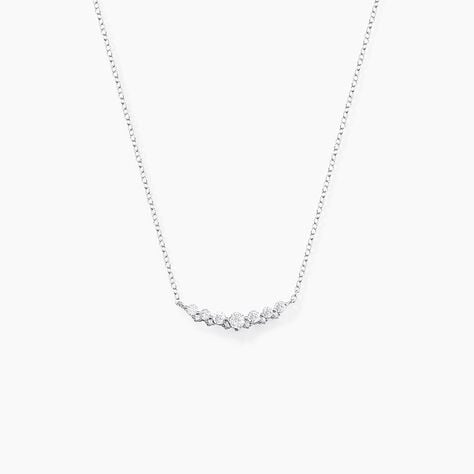 Collier Aliah Argent Blanc Oxyde De Zirconium - Colliers avec pierres Femme | Marc Orian