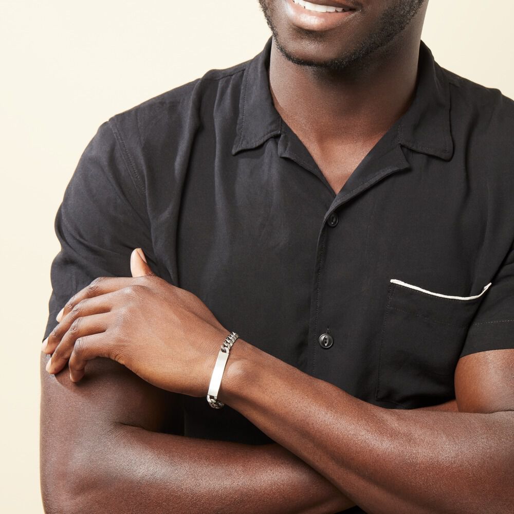 Bracelet Identité Casper Argent Gris - Gourmettes Homme | Marc Orian