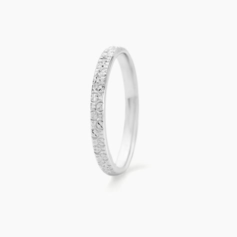 Alliance Fantaisie Diamantee Ruban Plat Or Blanc - Alliances duo Femme | Marc Orian