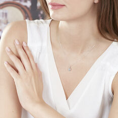Collier Bertille Or Blanc Topaze Et Oxyde De Zirconium - Colliers Femme | Marc Orian