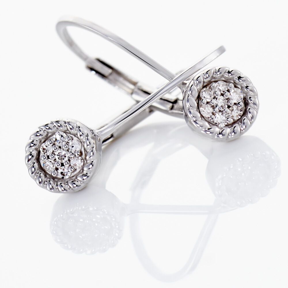 Boucles D'oreilles Pendantes Or Blanc Roshanara Diamants - Pendantes Femme | Marc Orian