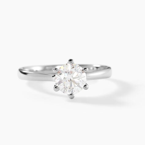 Bague Athena Platine Blanc Diamant - Solitaires Femme | Marc Orian