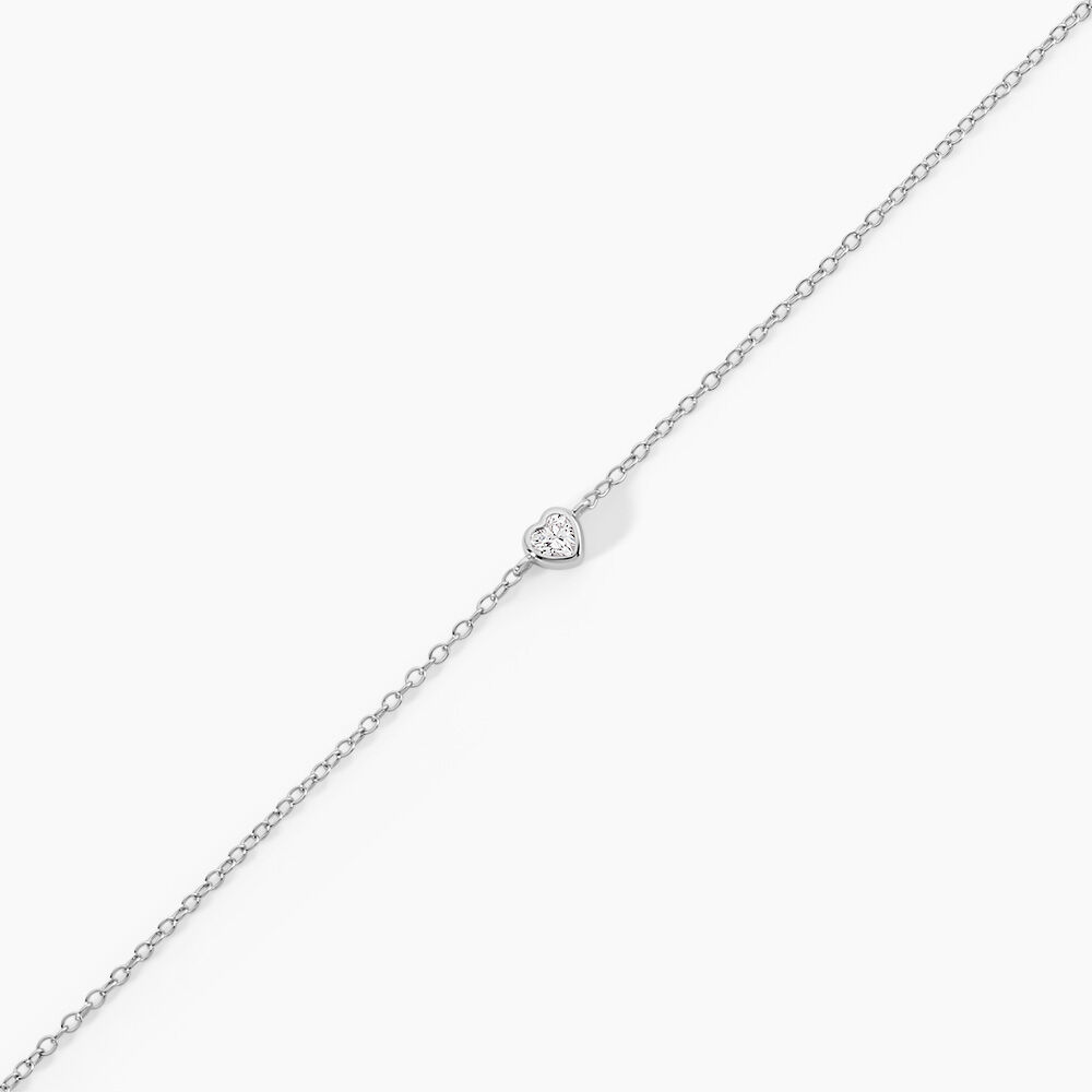 Bracelet Mini Heart Argent Blanc Oxyde De Zirconium - Bracelets fantaisie Femme | Marc Orian