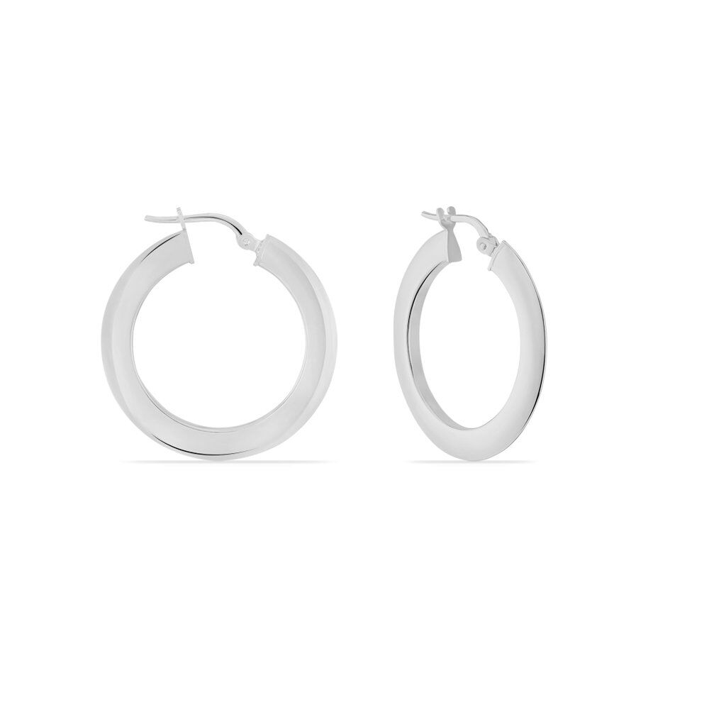 Créoles Argent Blanc Mila - Créoles Femme | Marc Orian