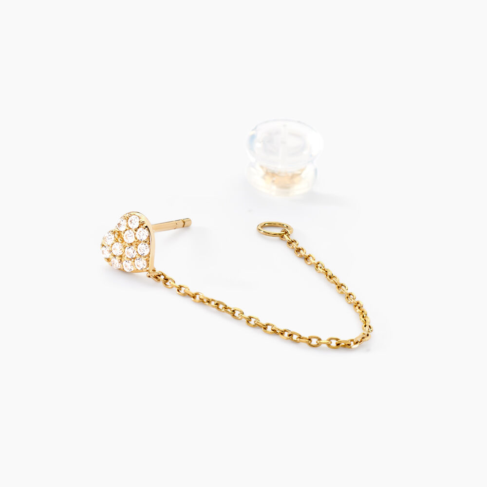 Boucles D'oreilles Pendantes Eclat D'amour Or Jaune Oxyde De Zirconium - Pendantes Femme | Marc Orian