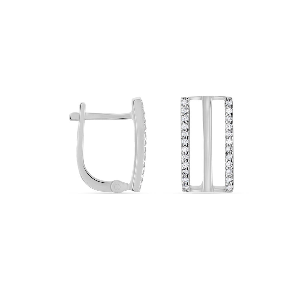 Boucles D'oreilles Pendantes Argent Blanc Oxyde De Zirconium - Pendantes Femme | Marc Orian