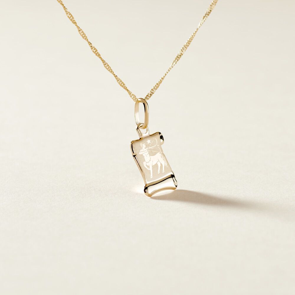 Pendentif Lamie Zodiaque Parchemin Or Jaune - Bijoux personnalisés Famille | Marc Orian