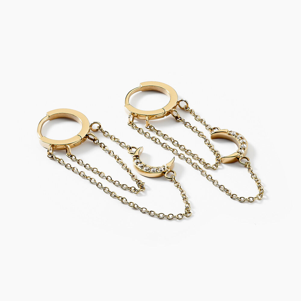 Cr&eacute;oles Acier Dor&eacute; Oxyde De Zirconium - Cr&eacute;oles Femme | Marc Orian