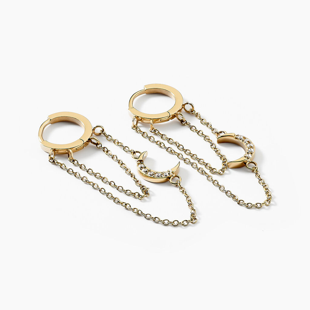 Cr&eacute;oles Acier Dor&eacute; Oxyde De Zirconium - Cr&eacute;oles Femme | Marc Orian