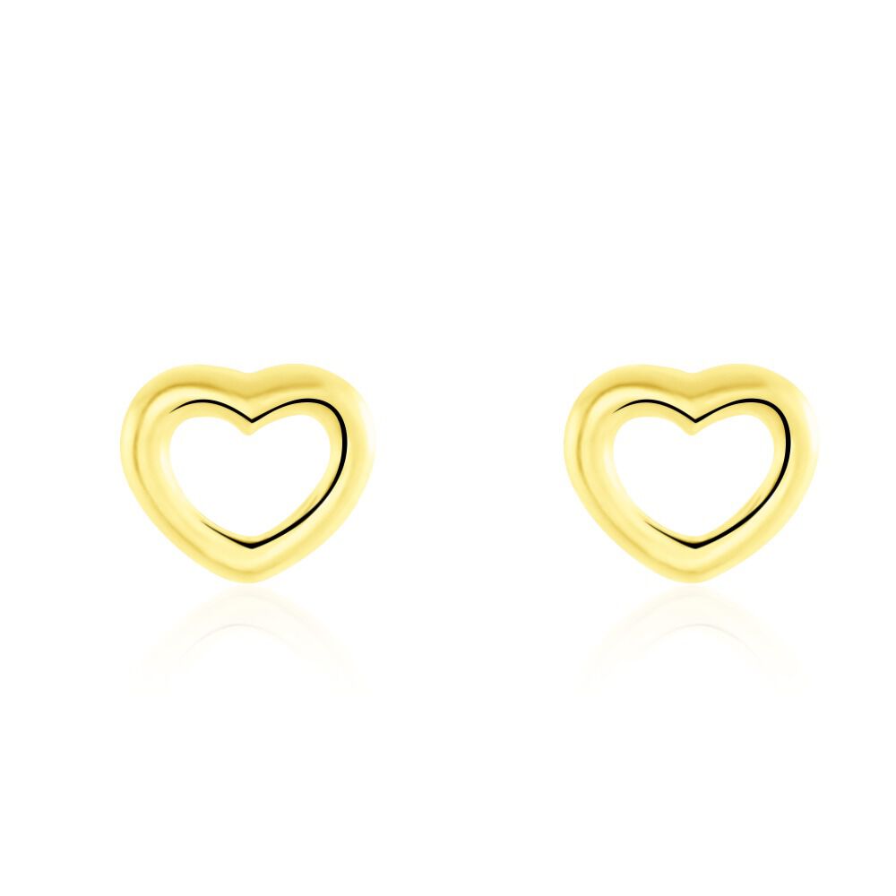Boucles D'oreilles Puces Anne-maudae Coeurs Or Jaune - Puces Femme | Marc Orian
