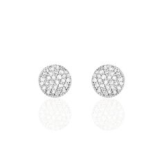 Boucles D'oreilles Puces Kristin Or Blanc Diamant - Clous d'oreilles Femme | Marc Orian