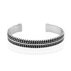 Bracelet Jonc Ouvert Acier Vieillit Wilbert - Bracelets jonc Homme | Marc Orian