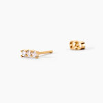 Boucles D'oreilles Puces Plaqu&eacute; Or Jaune Alodia Oxydes De Zirconium - Puces Femme | Marc Orian