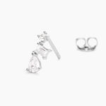 Boucles D'oreilles Puces Eclat D'Aurore Argent Blanc Oxydes De Zirconium - Puces Femme | Marc Orian