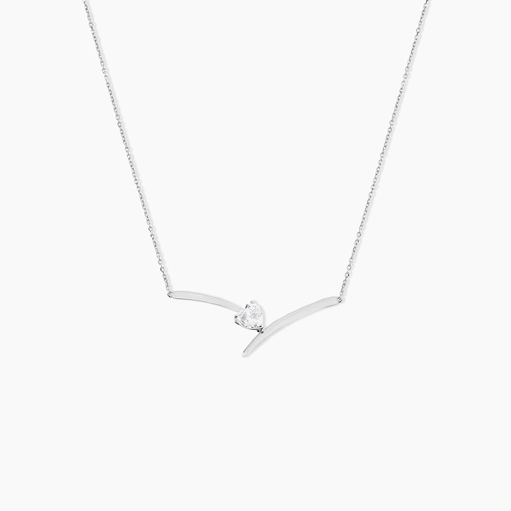 Collier Valeriana Or Blanc Oxyde De Zirconium - Colliers avec pierres Femme | Marc Orian