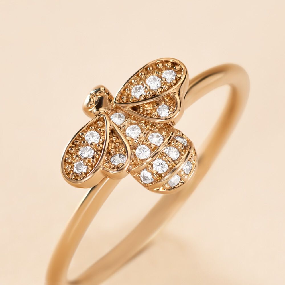Bague Abelha Plaqué Or Jaune Oxyde De Zirconium - Bagues avec pierre Femme | Marc Orian