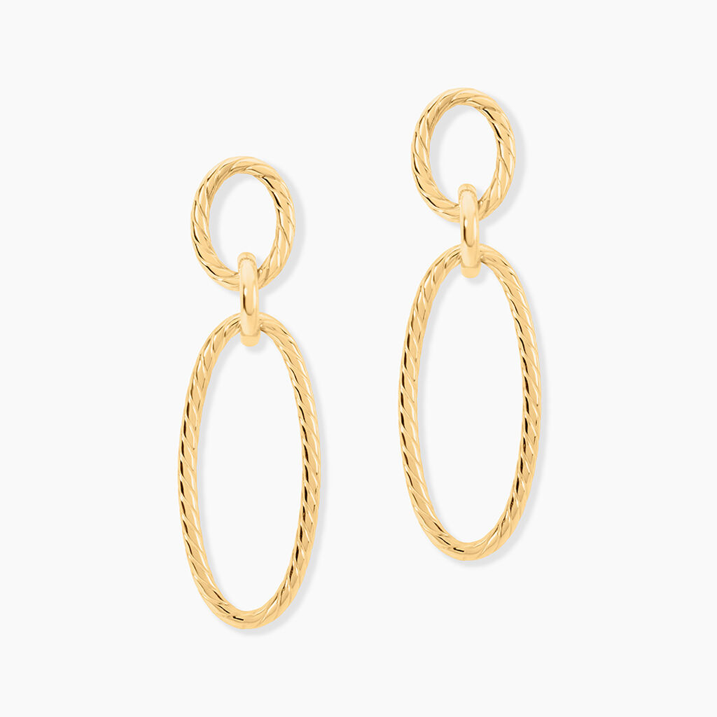 Boucles D'Oreilles Pendantes Franklyn Or Jaune - Pendantes Femme | Marc Orian