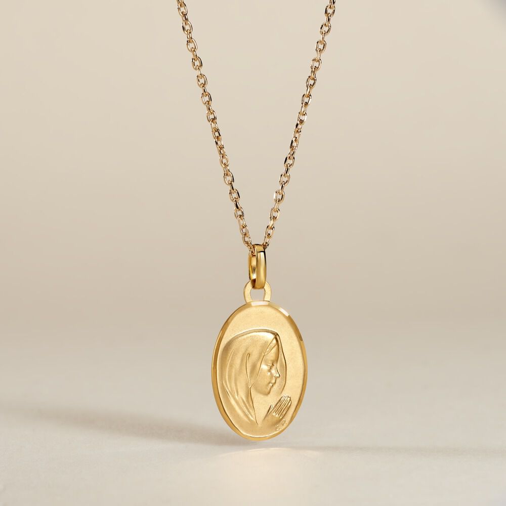 Pendentif Vierge Ovale Or Jaune - Bijoux personnalisés Famille | Marc Orian