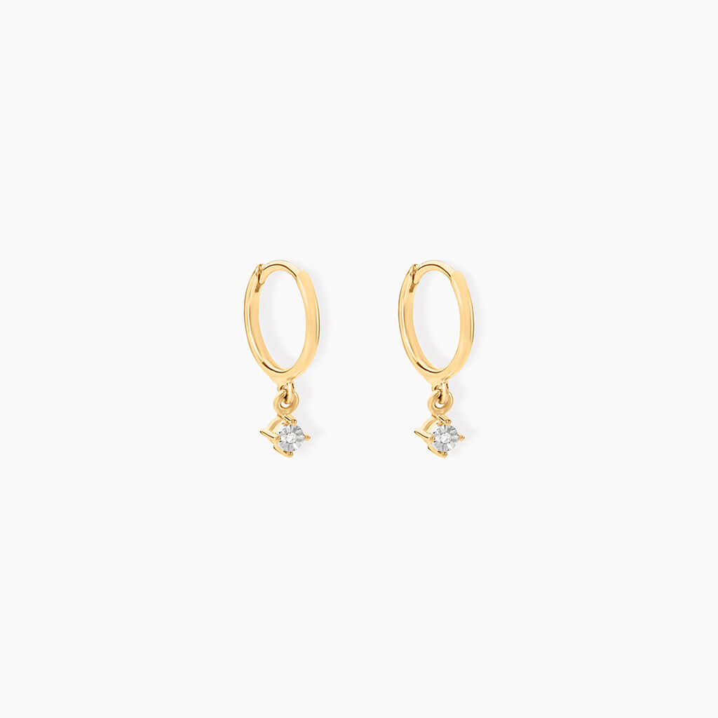 Cr&eacute;oles Racquel Or Jaune Diamant - Cr&eacute;oles Femme | Marc Orian