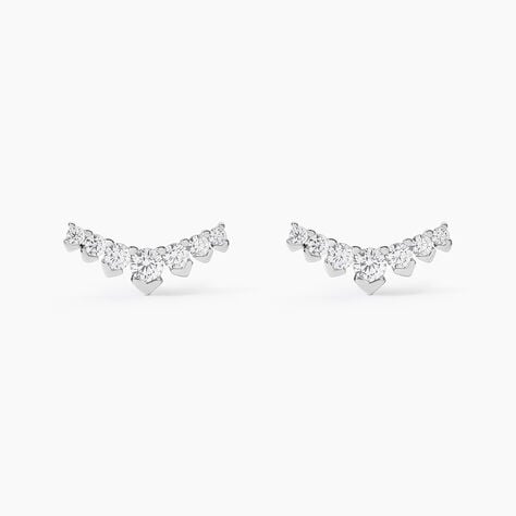Boucles D'oreilles Puces Zuina Argent Blanc Oxyde De Zirconium - Puces Femme | Marc Orian