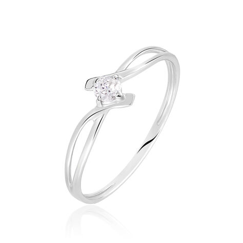 Bague Chamirame Or Blanc Oxyde De Zirconium - Bagues Solitaire Femme | Marc Orian