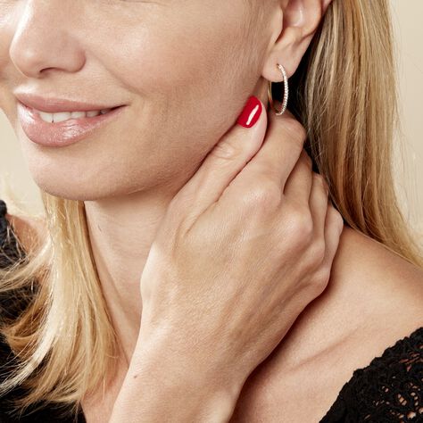 Créoles Sandrine Or Jaune Strass - Boucles d'oreilles Créoles Femme | Marc Orian