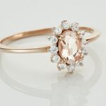 Bague Jozsua Or Rose Morganite Peche Oxyde De Zirconium - Bagues pierres fines Femme | Marc Orian