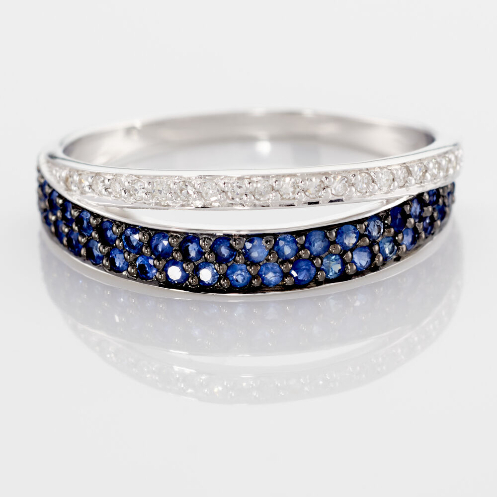 Bague Agapanthe Or Blanc Saphir Et Diamant - Bagues vintage Femme | Marc Orian