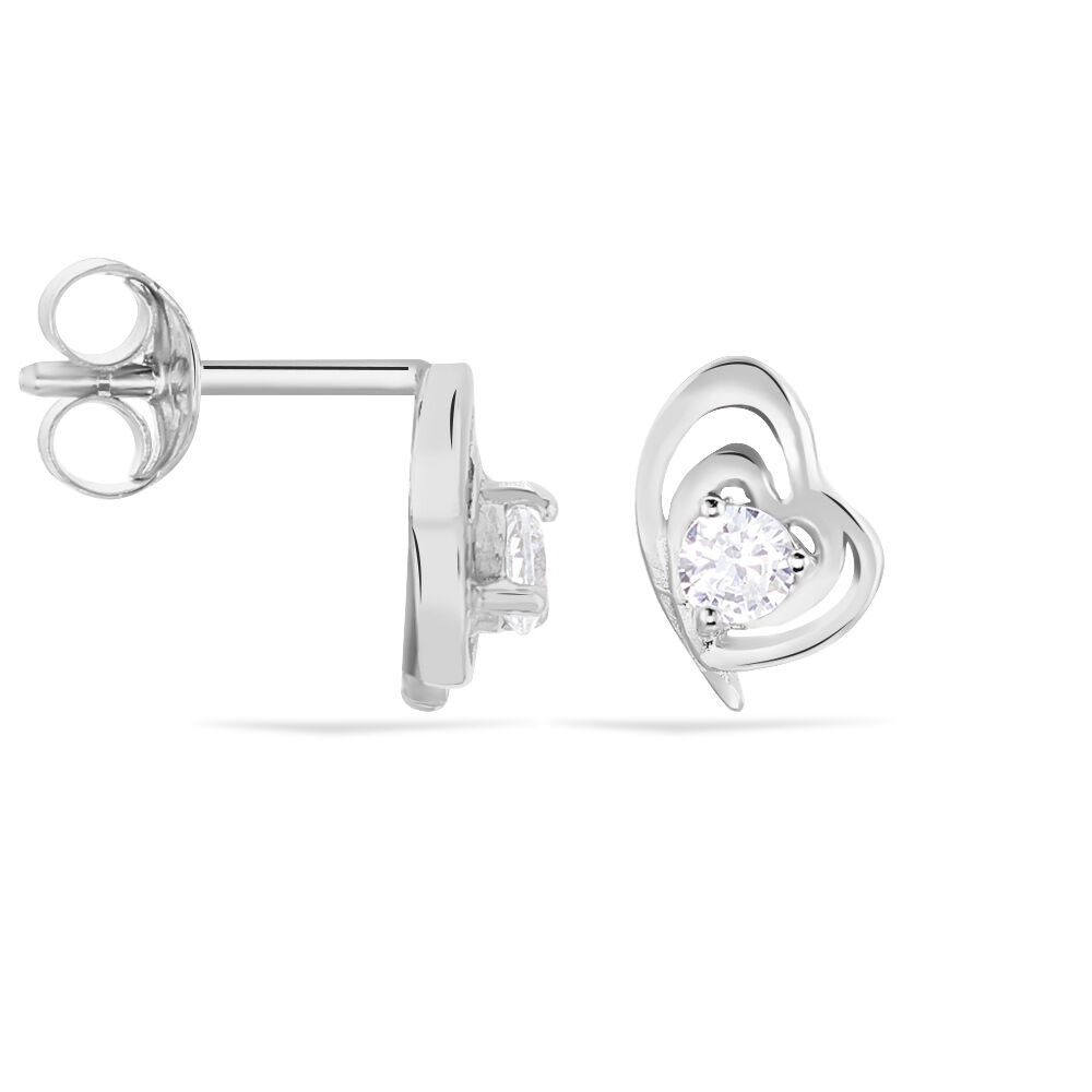 Boucles D'oreilles Puces Alou Argent Blanc Oxyde De Zirconium - Puces Femme | Marc Orian