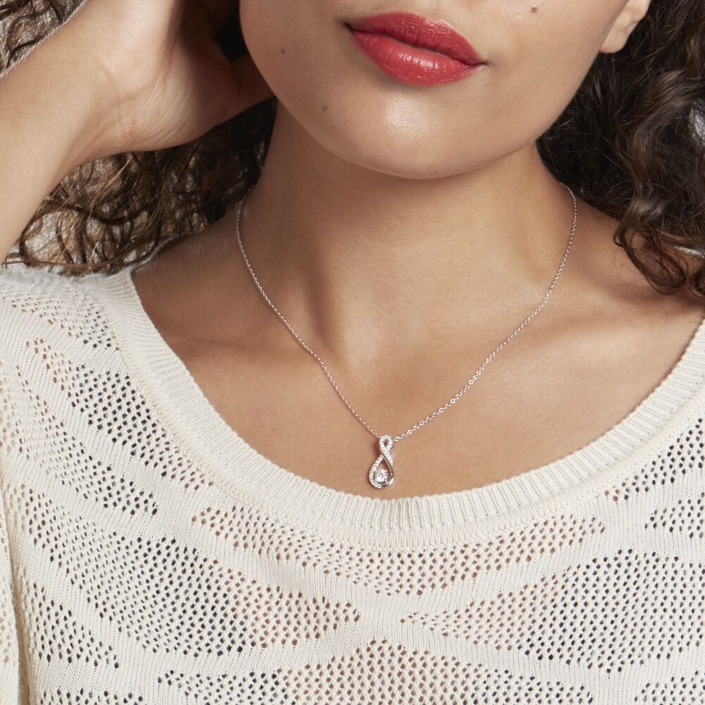 Collier Absa Argent Blanc Oxyde De Zirconium - Colliers avec pierres Femme | Marc Orian