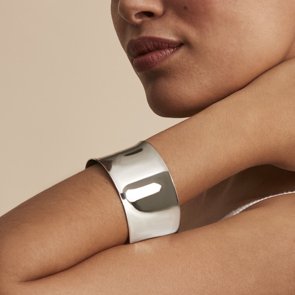 Bracelet Manchette Bento Acier Blanc - Bracelets manchettes Femme | Marc Orian