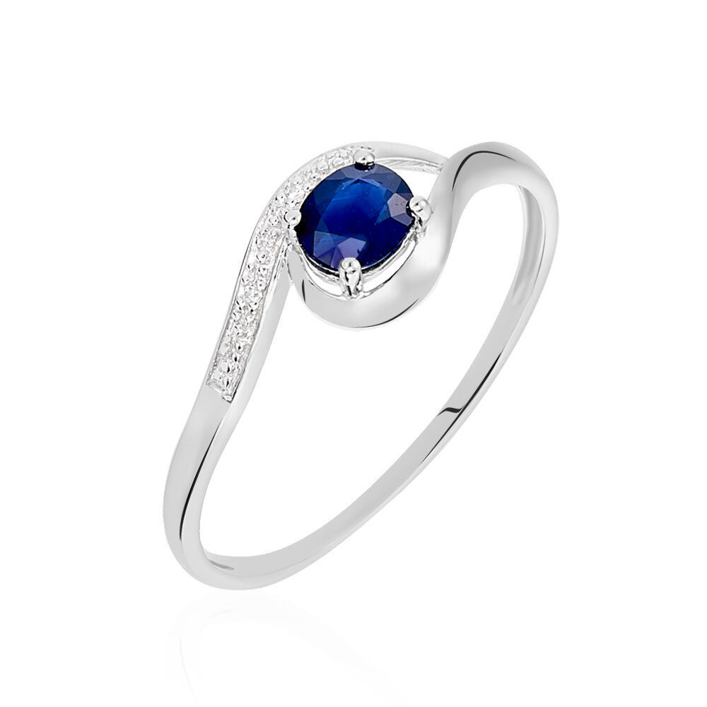 Bague Sagesse Or Blanc Saphir Et Diamant - Solitaires Femme | Marc Orian