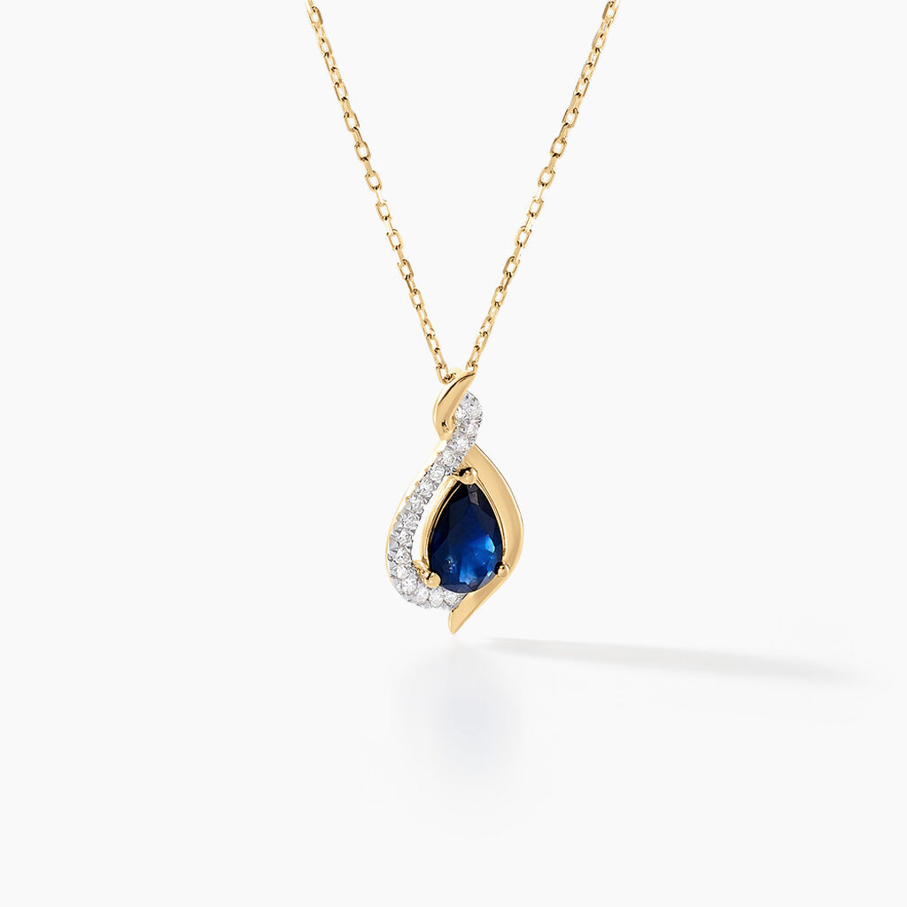 Collier Or Jaune Angelika Saphir - Colliers avec pierres Femme | Marc Orian
