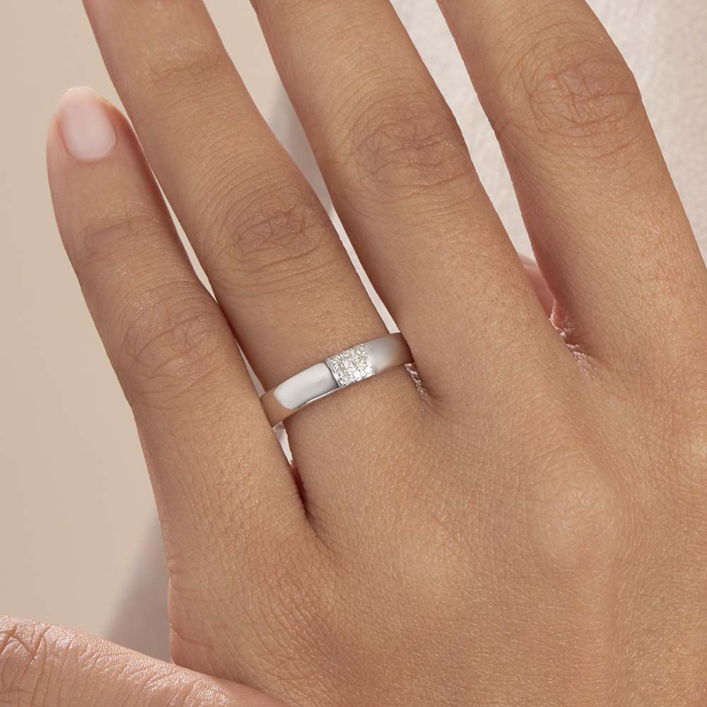 Bague Hajila Or Blanc Diamant -  Femme | Marc Orian
