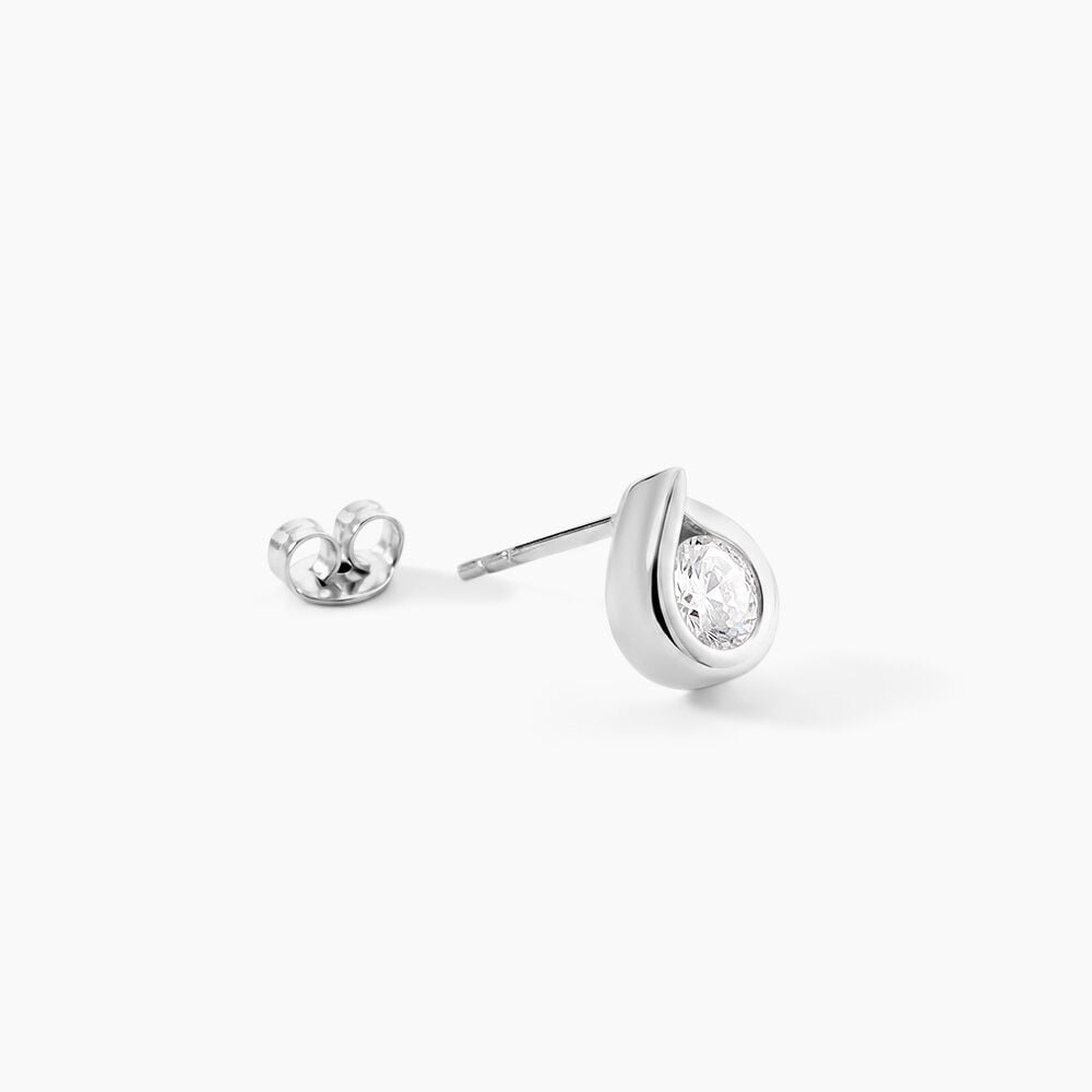 Boucles D'Oreilles Puces Grazia Argent Blanc Oxyde De Zirconium - Puces Femme | Marc Orian