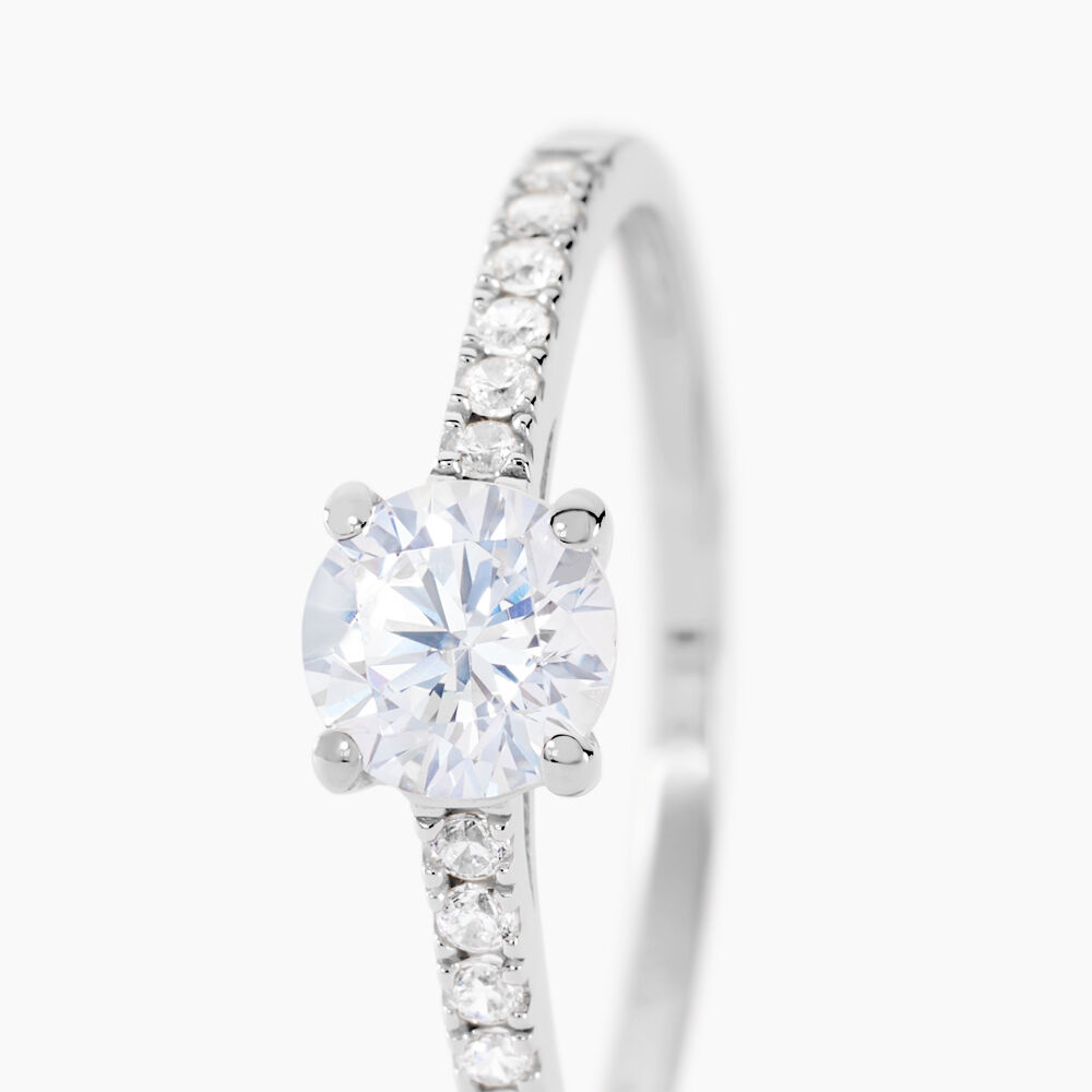 Bague Manon Or Blanc Oxyde De Zirconium - Solitaires Femme | Marc Orian