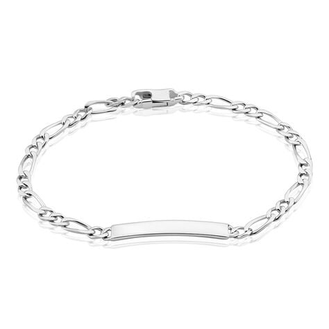 Bracelet Identit&eacute; Argent Blanc Vila - Gourmettes Homme | Marc Orian