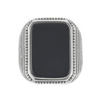 Chevaliere Acier Blanc Romanus Pierre - Bijoux fantaisie Homme | Marc Orian