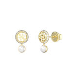 Boucles D'Oreilles Pendantes Guess Tiny Pearly Acier Jaune Oxyde De Zirconium Perle D'Imitation - Pendantes Femme | Marc Orian