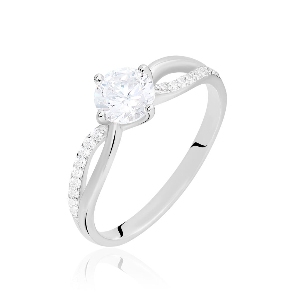 Bague Solitaire Essie Argent Blanc Oxyde De Zirconium - Bijoux fantaisie Femme | Marc Orian