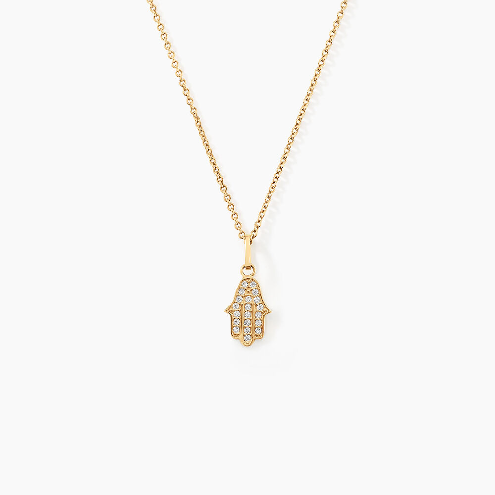 Pendentif Fatima Or Jaune Oxyde De Zirconium - Pendentifs Famille | Marc Orian