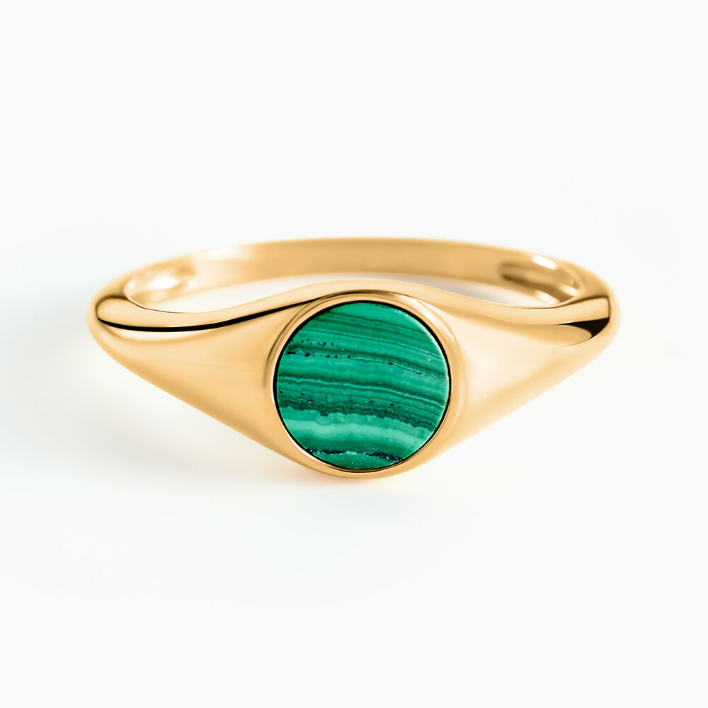 Chevalière Kenith Or Jaune Malachite - Chevalières Famille | Marc Orian