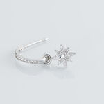 Cr&eacute;ole Unitaire Ancelin Rondes Argent Blanc Oxyde De Zirconium - Piercings d'oreilles Femme | Marc Orian