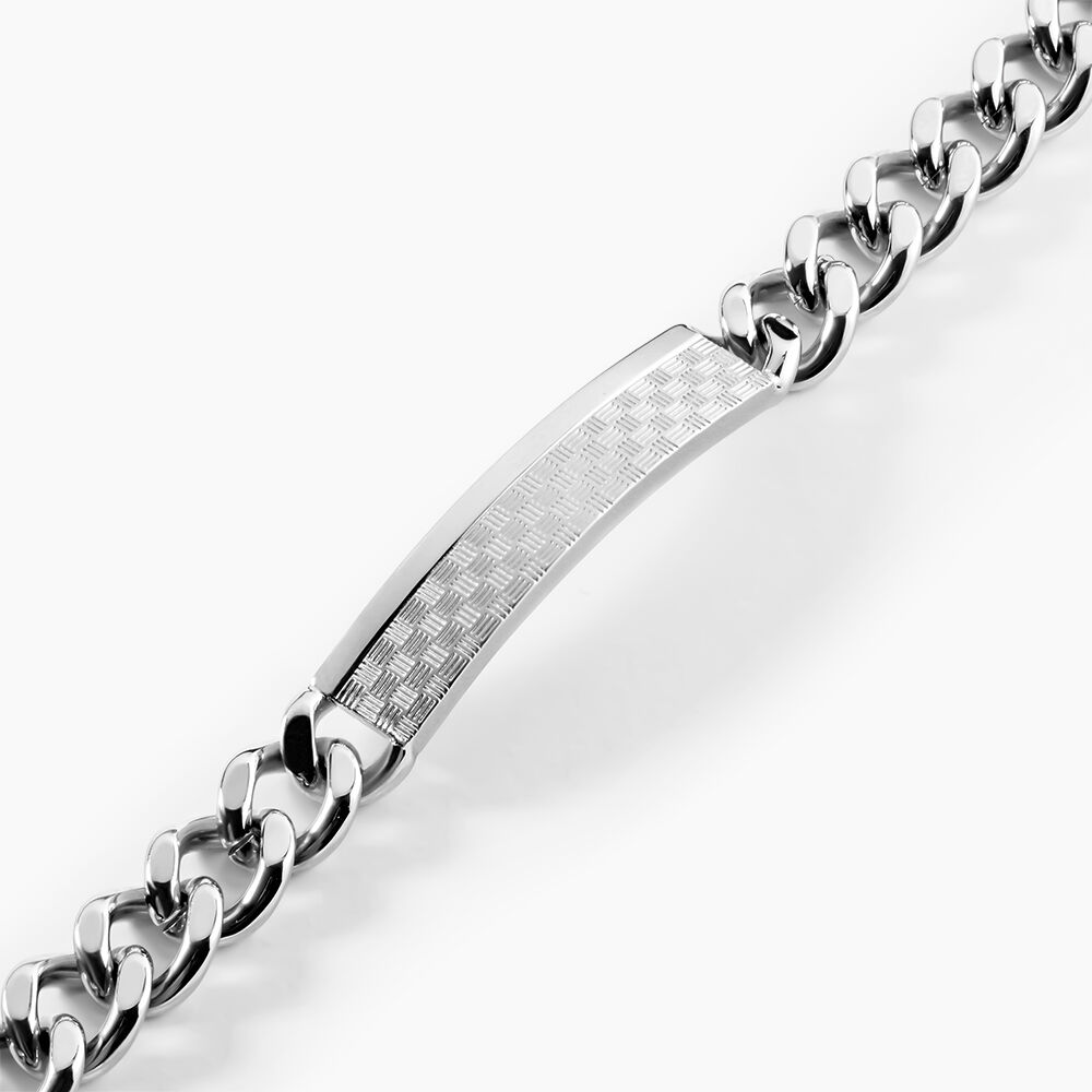 Bracelet Identit&eacute; Phebus Him Classique Acier Blanc - Gourmettes Homme | Marc Orian